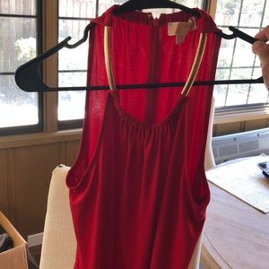 Michael Kors- red top with gold straps